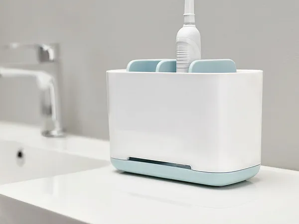 Органайзер для зубных щеток easystore™, 13х9,5х17,5 см, бело-голубой фото 8