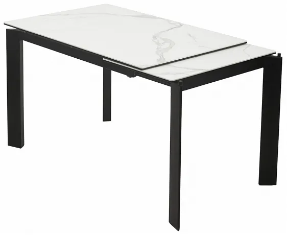 Стол CORNER 120 HIGH GLOSS STATUARIO керамика, стекло/ черный каркас, ®DISAUR фото 3