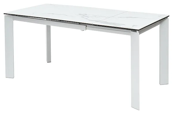 Стол CORNER 120 MATTE STATUARIO Белый мрамор матовый керамика, стекло/ белый каркас, ®DISAUR фото 2
