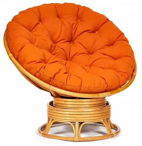 Кресло-качалка ",PAPASAN", w 23/01 B / с подушкой / Honey (мед), ткань Оранжевый, С 23